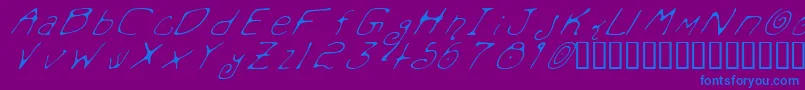 Mondmfi Font – Blue Fonts on Purple Background