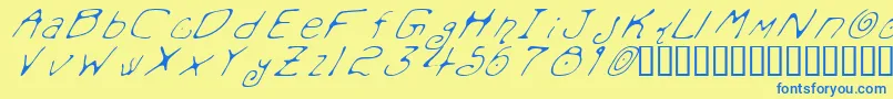 Mondmfi Font – Blue Fonts on Yellow Background