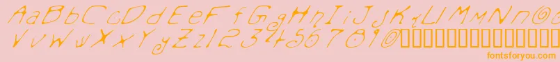 Mondmfi Font – Orange Fonts on Pink Background
