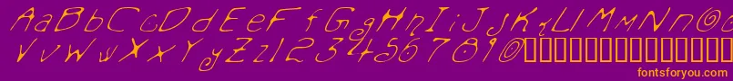 Mondmfi Font – Orange Fonts on Purple Background