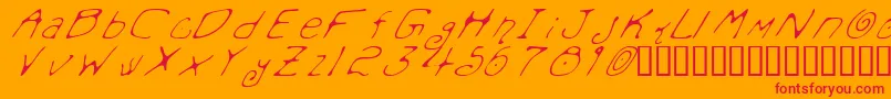 Mondmfi Font – Red Fonts on Orange Background
