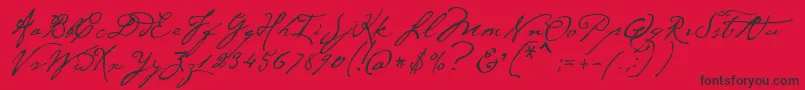 P22CezanneRegular Font – Black Fonts on Red Background
