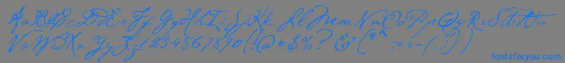 P22CezanneRegular-Schriftart – Blaue Schriften auf grauem Hintergrund