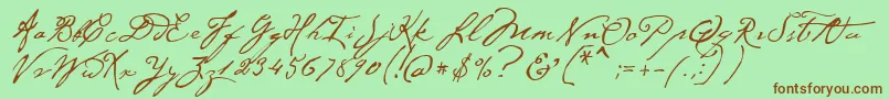 P22CezanneRegular Font – Brown Fonts on Green Background