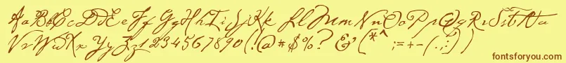 P22CezanneRegular Font – Brown Fonts on Yellow Background