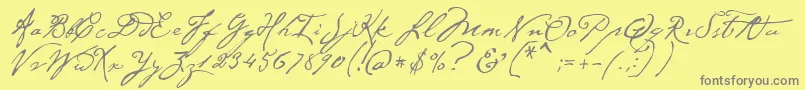Fonte P22CezanneRegular – fontes cinzas em um fundo amarelo