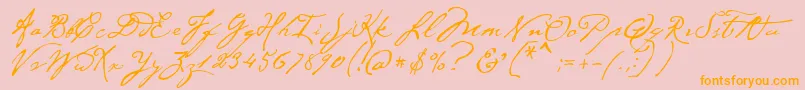 P22CezanneRegular Font – Orange Fonts on Pink Background