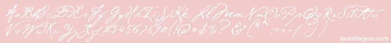 P22CezanneRegular-Schriftart – Weiße Schriften auf rosa Hintergrund