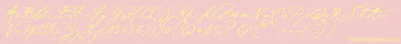P22CezanneRegular Font – Yellow Fonts on Pink Background