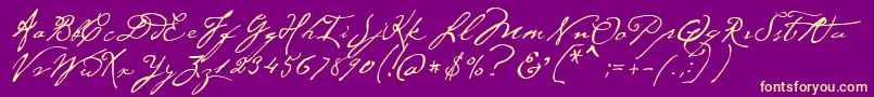 Weitere Informationen zur P22CezanneRegular-Schriftart P22CezanneRegular-Schriftart – Gelbe Schriften auf violettem Hintergrund