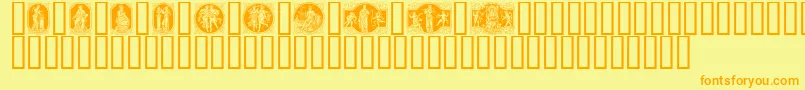 EnKlassiskMaaned Font – Orange Fonts on Yellow Background