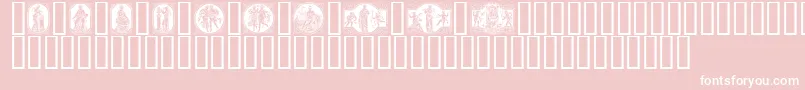 Czcionka EnKlassiskMaaned – białe czcionki na różowym tle