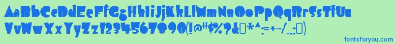 AirmoleantiqueRegular Font – Blue Fonts on Green Background