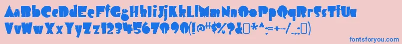 フォントAirmoleantiqueRegular – ピンクの背景に青い文字