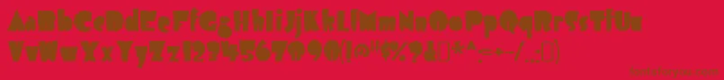 AirmoleantiqueRegular-Schriftart – Braune Schriften auf rotem Hintergrund
