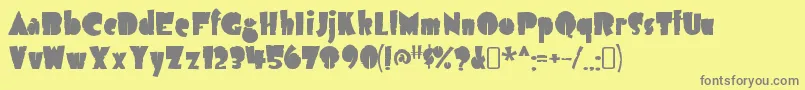 AirmoleantiqueRegular-fontti – harmaat kirjasimet keltaisella taustalla