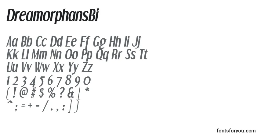 A fonte DreamorphansBi – alfabeto, números, caracteres especiais