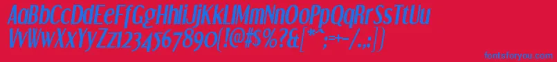 DreamorphansBi Font – Blue Fonts on Red Background