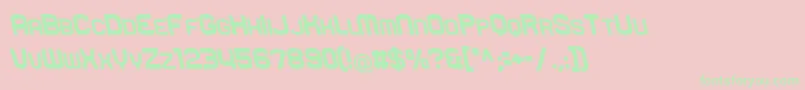 fuente RueckLeft – Fuentes Verdes Sobre Fondo Rosa
