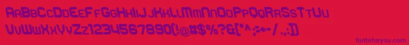RueckLeft-Schriftart – Violette Schriften auf rotem Hintergrund