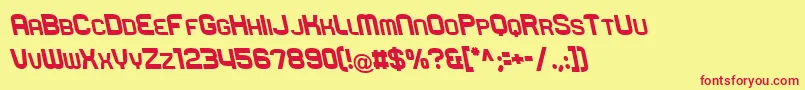 RueckLeft Font – Red Fonts on Yellow Background