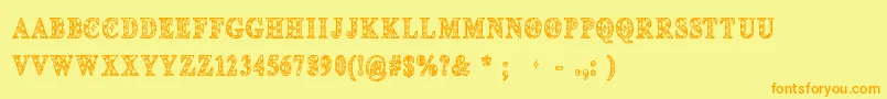 Cfdeco Font – Orange Fonts on Yellow Background