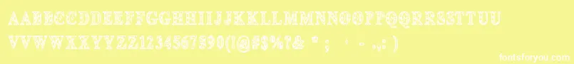 Cfdeco Font – White Fonts on Yellow Background