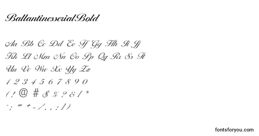 A fonte BallantinesserialBold – alfabeto, números, caracteres especiais