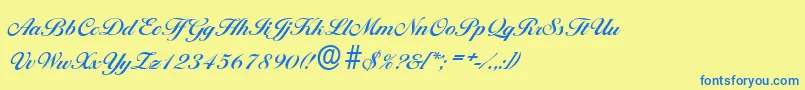 BallantinesserialBold Font – Blue Fonts on Yellow Background