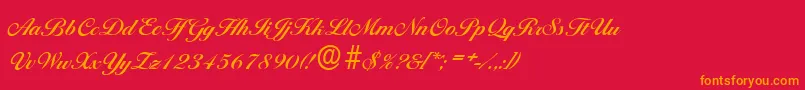 BallantinesserialBold Font – Orange Fonts on Red Background