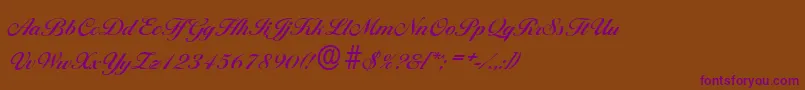 BallantinesserialBold-Schriftart – Violette Schriften auf braunem Hintergrund