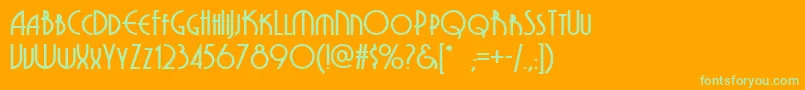 GrenadierNf-fontti – vihreät fontit oranssilla taustalla