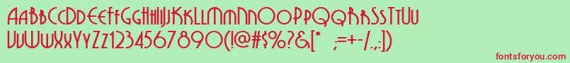 GrenadierNf Font – Red Fonts on Green Background