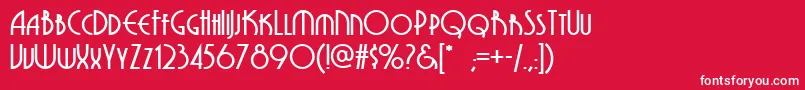 GrenadierNf-Schriftart – Weiße Schriften auf rotem Hintergrund