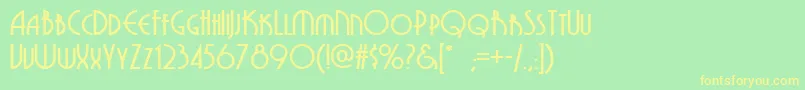 GrenadierNf Font – Yellow Fonts on Green Background