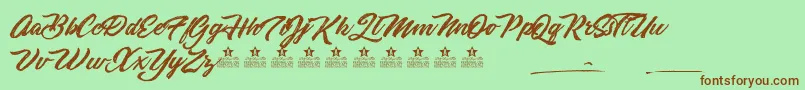 SketchingSummerPersonalUse Font – Brown Fonts on Green Background