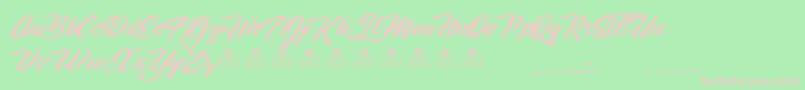 SketchingSummerPersonalUse-Schriftart – Rosa Schriften auf grünem Hintergrund