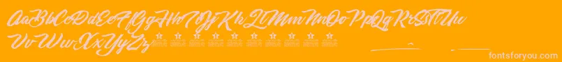 SketchingSummerPersonalUse-Schriftart – Rosa Schriften auf orangefarbenem Hintergrund