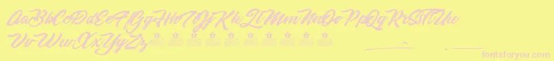 SketchingSummerPersonalUse Font – Pink Fonts on Yellow Background