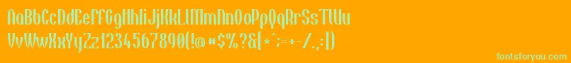 Tincush0987 Font – Green Fonts on Orange Background