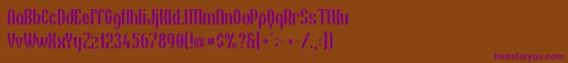 Tincush0987 Font – Purple Fonts on Brown Background