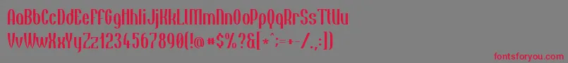 Tincush0987 Font – Red Fonts on Gray Background