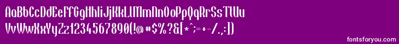 フォントTincush0987 – 紫の背景に白い文字