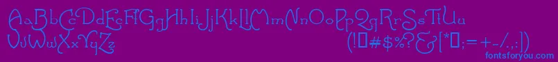SantasSleigh-fontti – siniset fontit violetilla taustalla