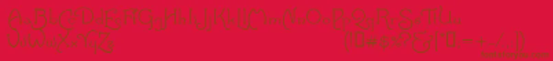 SantasSleigh-Schriftart – Braune Schriften auf rotem Hintergrund