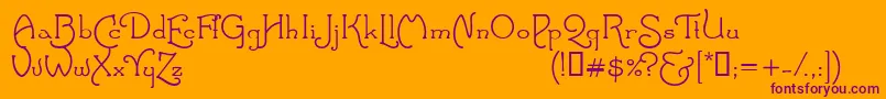 Шрифт SantasSleigh – фиолетовые шрифты на оранжевом фоне