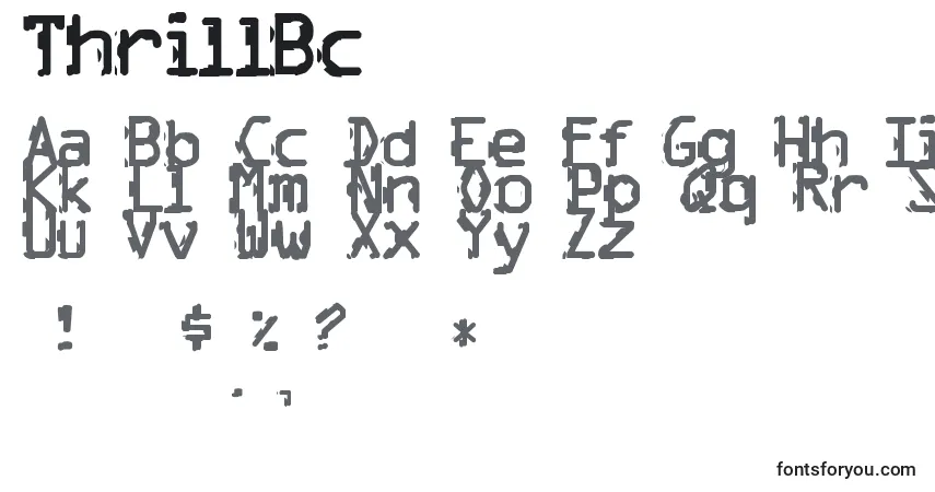 ThrillBc-fontti – aakkoset, numerot, erikoismerkit