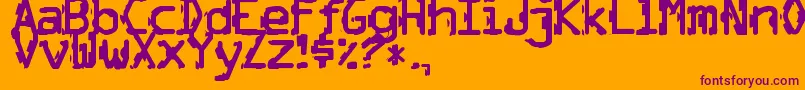 Czcionka ThrillBc – fioletowe czcionki na pomarańczowym tle