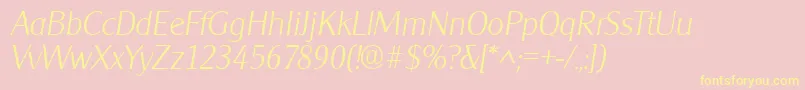 ClearfacegothiclhItalic Font – Yellow Fonts on Pink Background