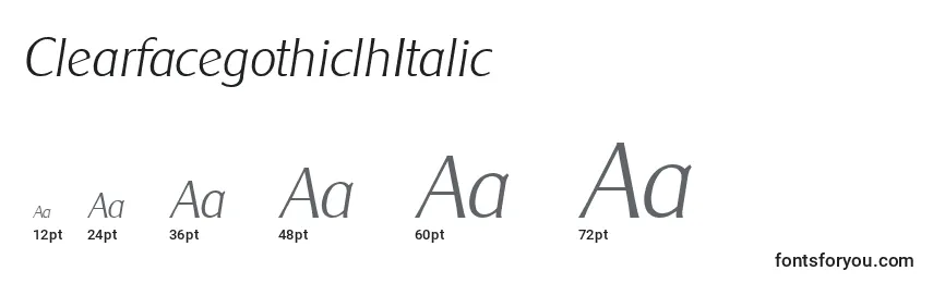 Размеры шрифта ClearfacegothiclhItalic